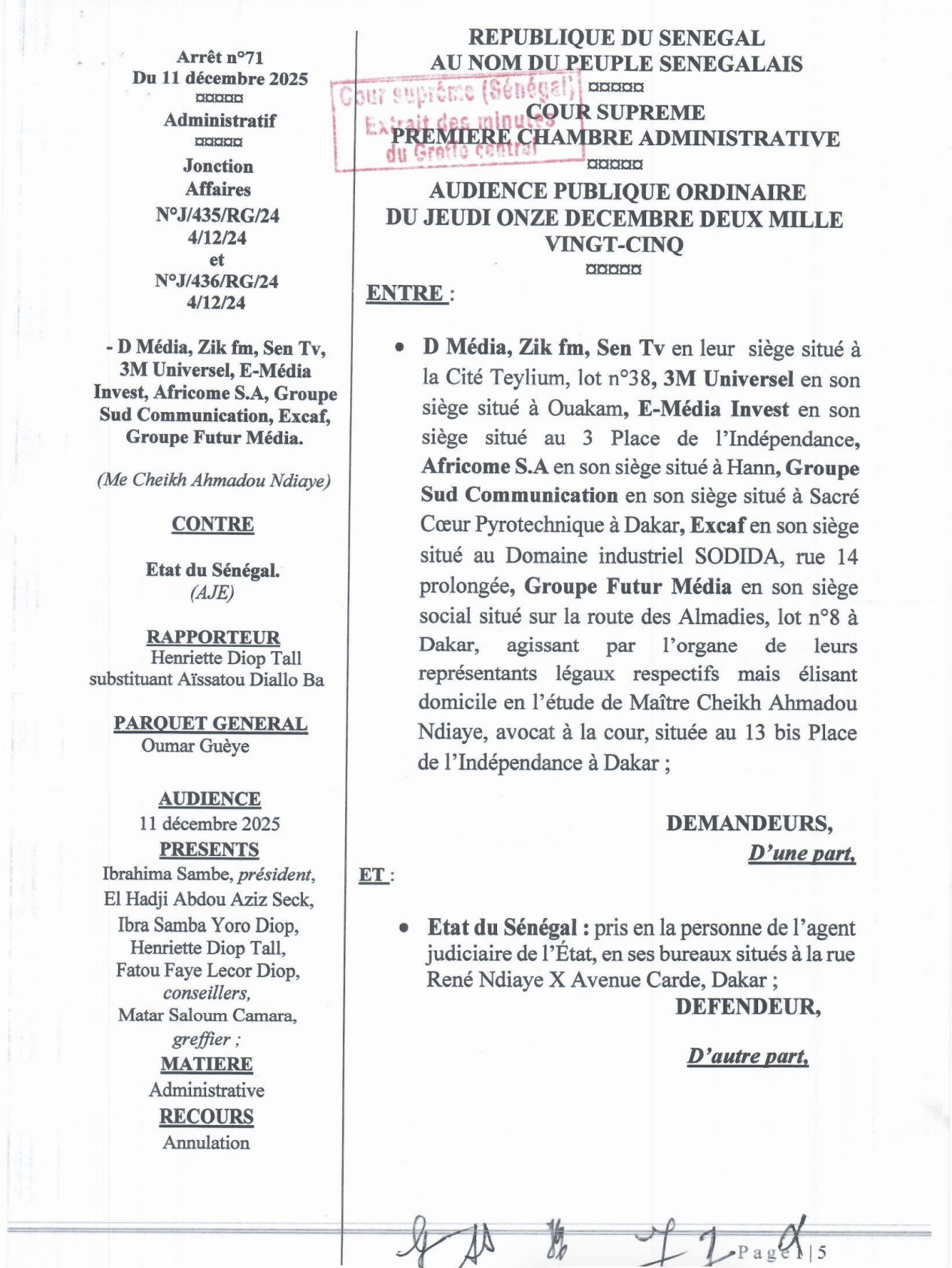 Liberté de la presse - Le ministère de la Communication désavoué : la Cour suprême stoppe la nouvelle plateforme imposée par l’État