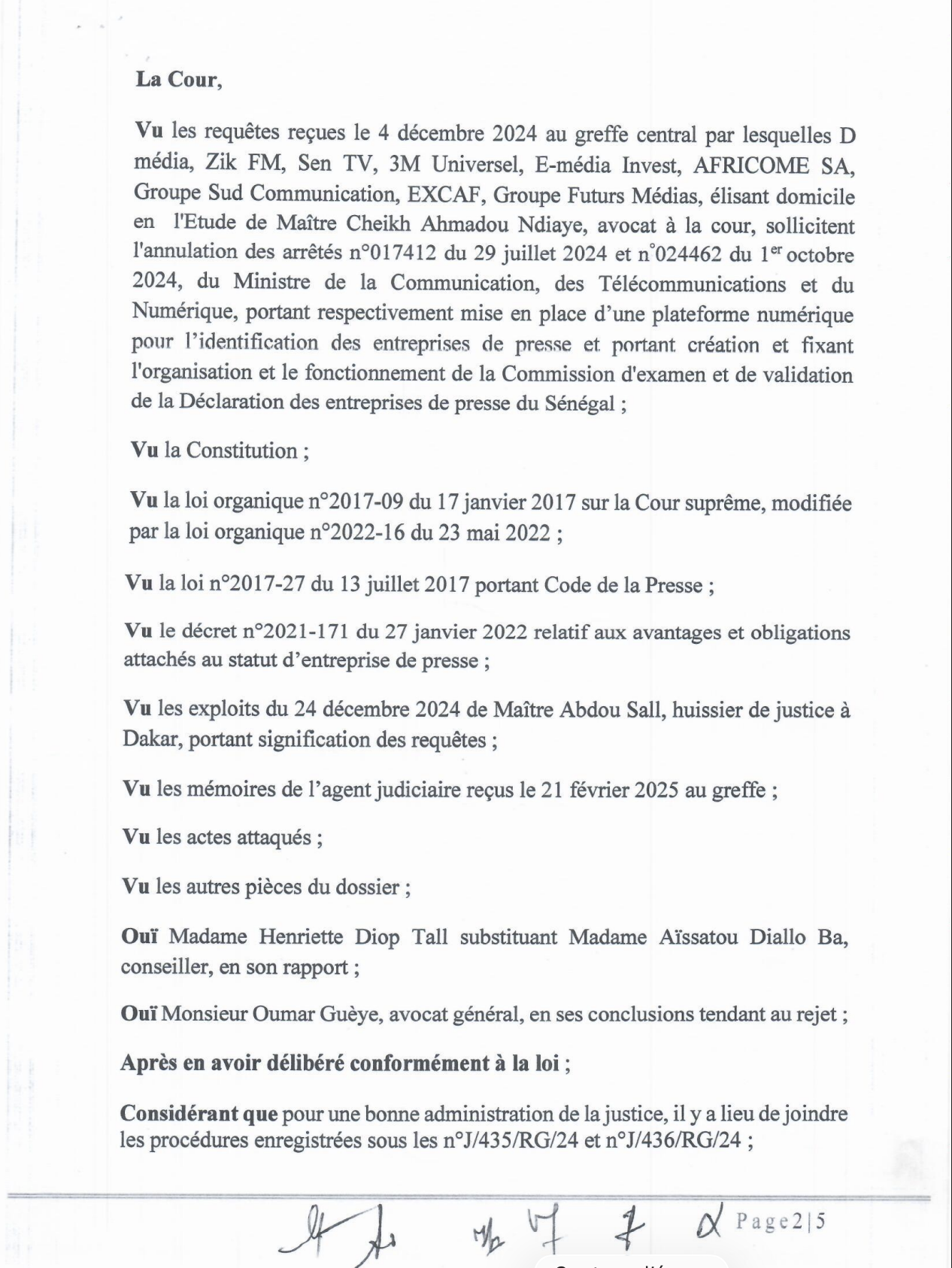 Liberté de la presse - Le ministère de la Communication désavoué : la Cour suprême stoppe la nouvelle plateforme imposée par l’État