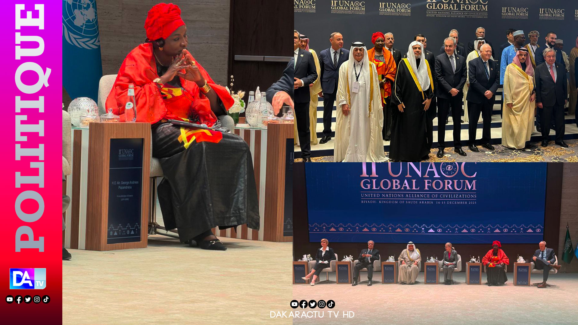 Arabie Saoudite : Aminata Touré a participé au Forum de l’Alliance des Nations Unies pour les Civilisations