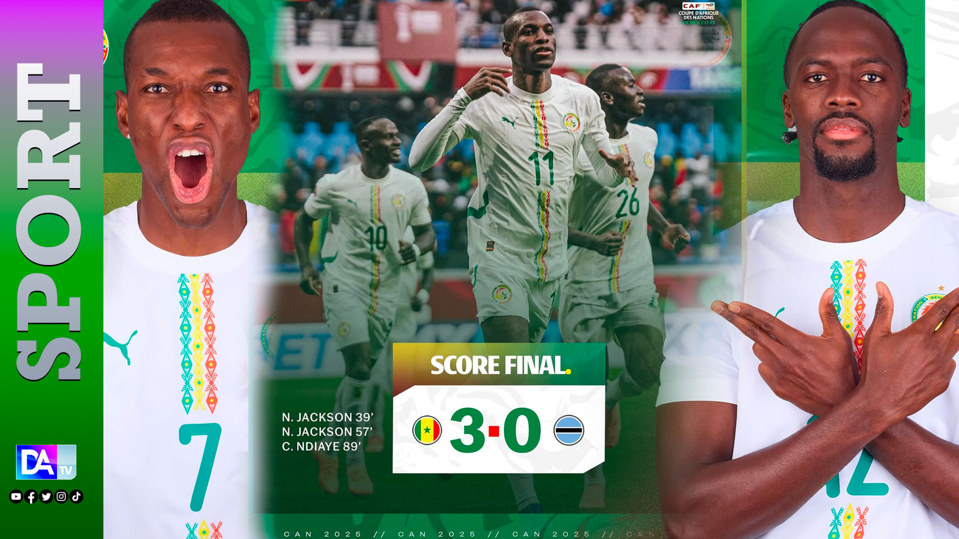 CAN 2025 – (Groupe D)- Le Sénégal prend les commandes en battant le Botswana 3 à 0 avant d’affronter la RDC samedi .
