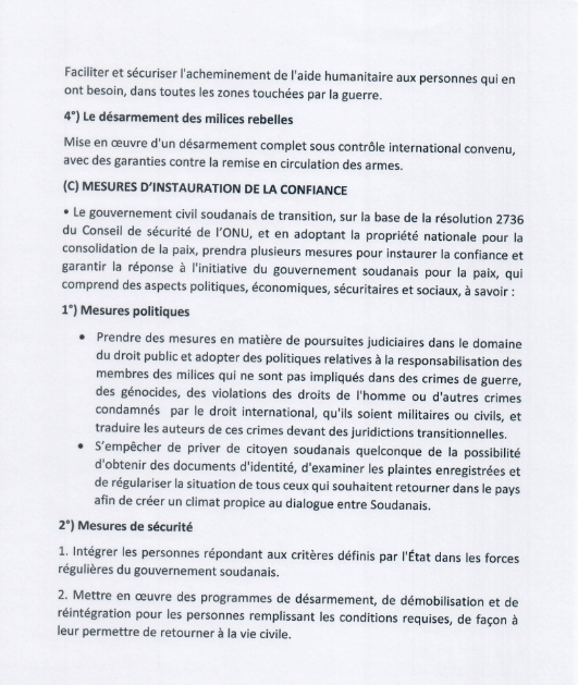 Conflit au Soudan : Le Premier ministre du Soudan, Dr Kamil-El-Tayeb Idriss, présente le plan de paix pour une sortie de crise