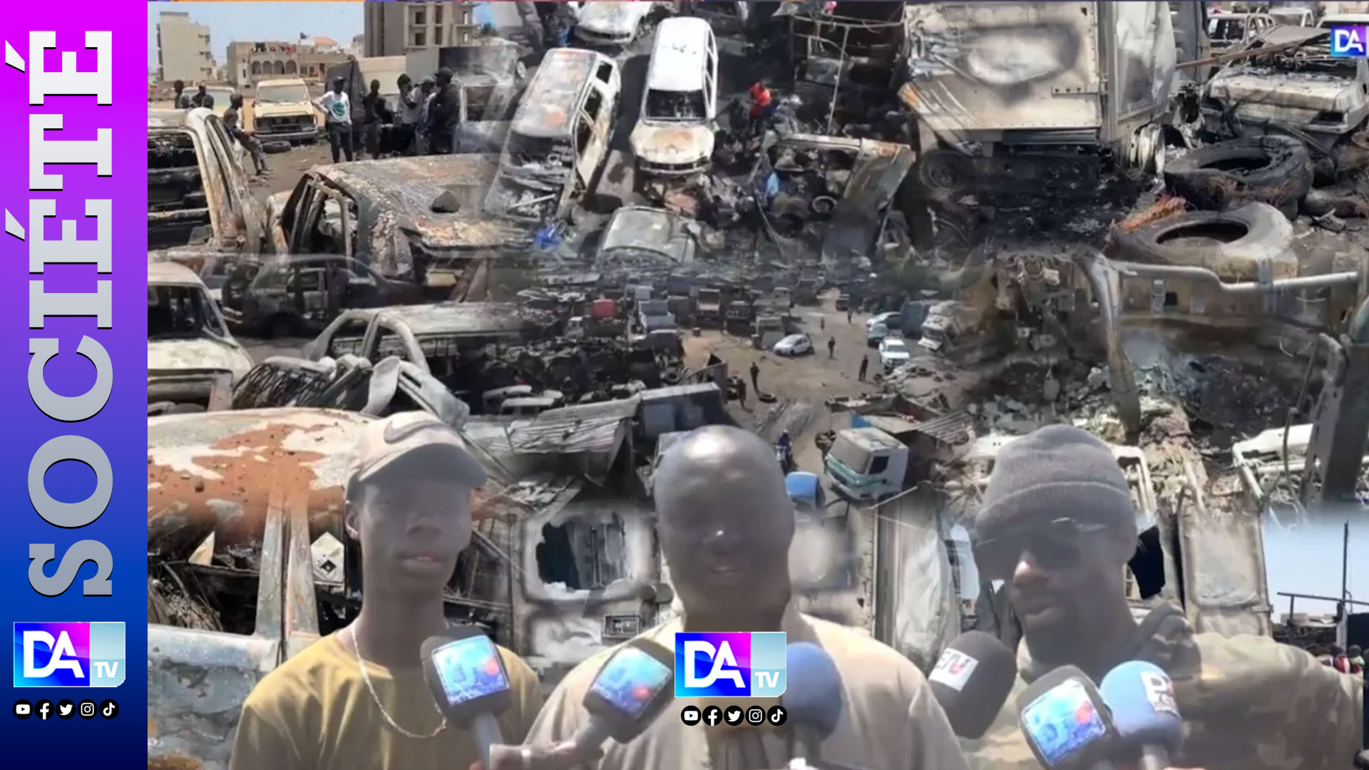 Incendie dévastateur à Keur Massar : 18 véhicules réduits en cendres, des pertes lourdes et des questions sans réponses