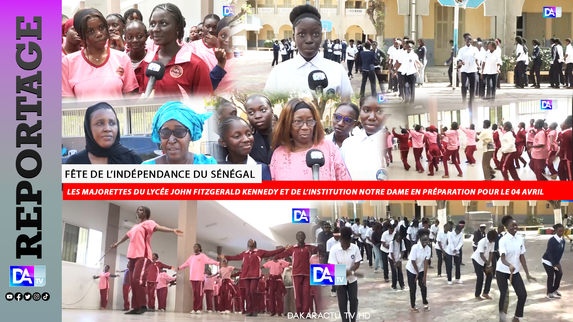 Fête de l’Indépendance du Sénégal : Les majorettes du lycée John Fitzgerald Kennedy et de l’Institution Notre Dame préparent le 04 avril