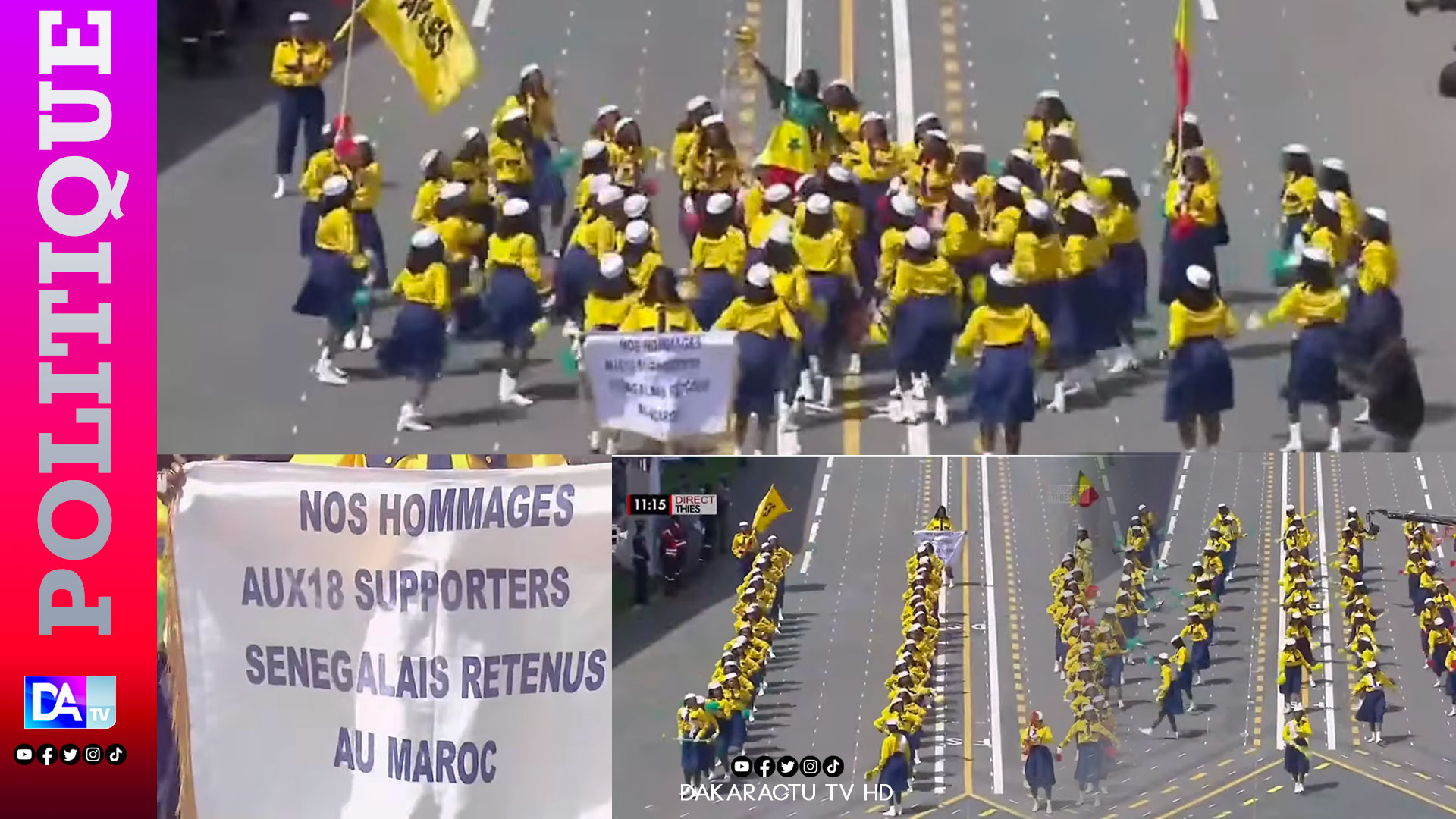 Défilé du 4 avril à Thiès : les majorettes de l'APLES réclament la libération des 18 supporters sénégalais détenus au Maroc