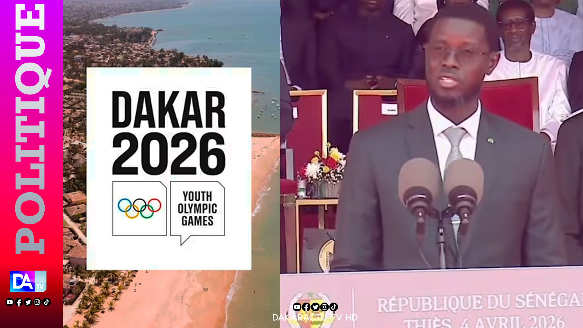 JOJ Dakar 2026 : « Le Sénégal se prépare à écrire l'histoire olympique de l'Afrique » ( Bassirou Diomaye Faye)