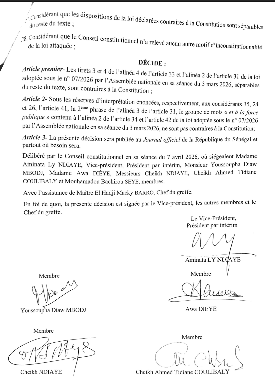 Adoption de la loi sur le CNRM : Le Conseil constitutionnel censure partiellement le texte