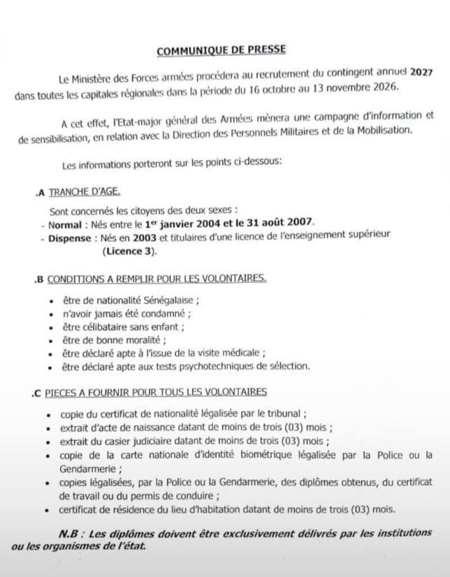 Armée-Recrutement militaire 2027 : les inscriptions prévues du 16 octobre au 13 novembre