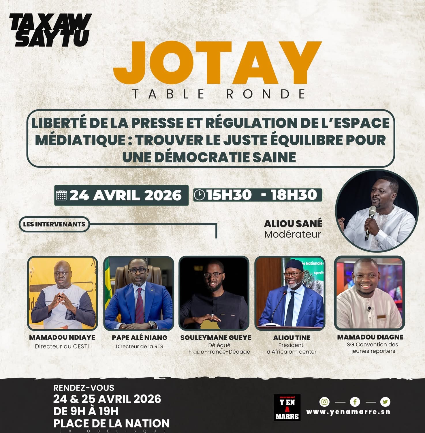 Taxaw Saytu tient ses « Jotay » les 24 et 25 avril à la Place de la Nation
