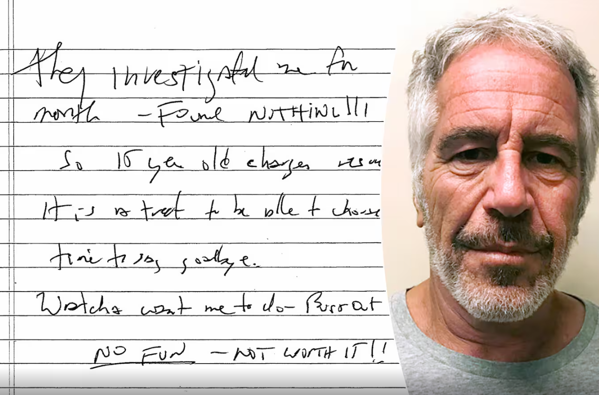 “Ils n’ont rien trouvé”: une lettre d’adieu attribuée à Epstein avant son suicide rendue publique