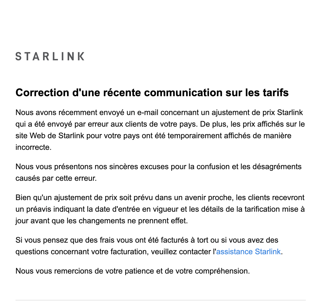 Tarifs Starlink au Sénégal : L'opérateur présente ses excuses et suspend la hausse de 13 000 FCFA