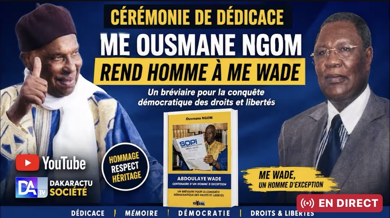 [? DIRECT] Cérémonie de dédicace : Me Ousmane Ngom rend homme à Me Wade