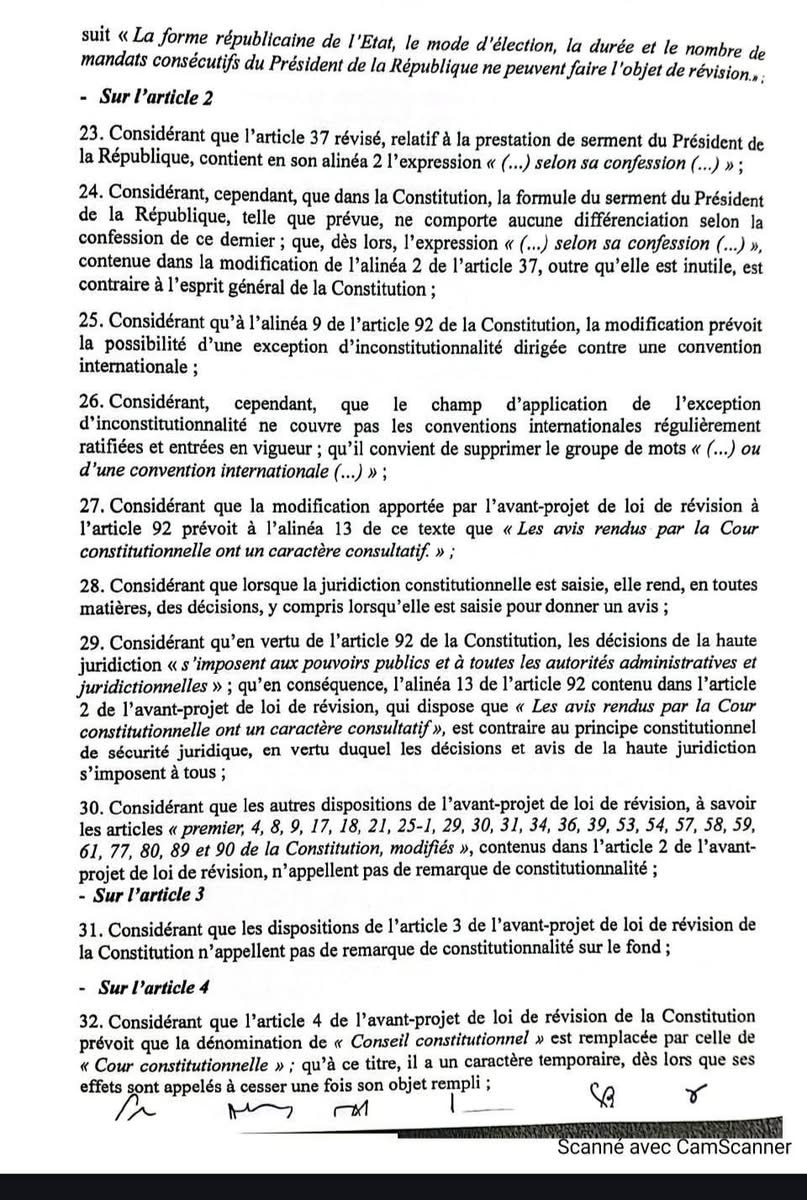 Révision de la constitution : Ce que dit le conseil constitutionnel