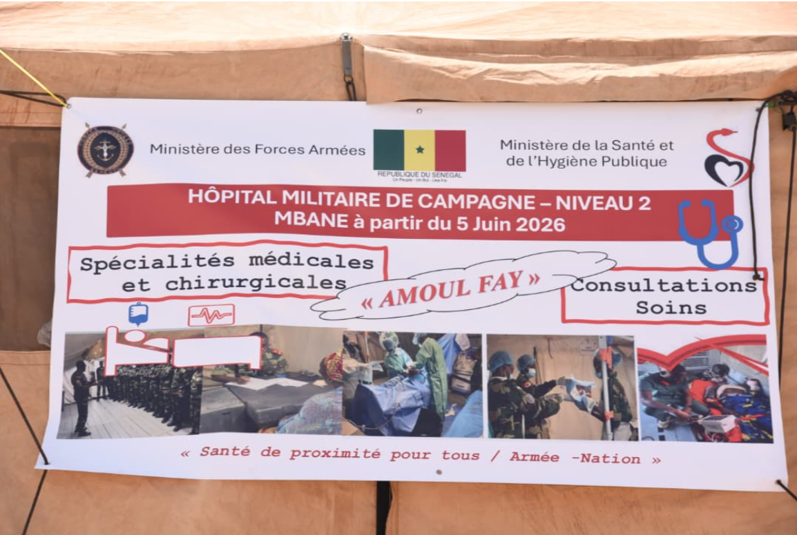 Mbane : l’hôpital militaire de campagne démarre ses activités après la visite des autorités