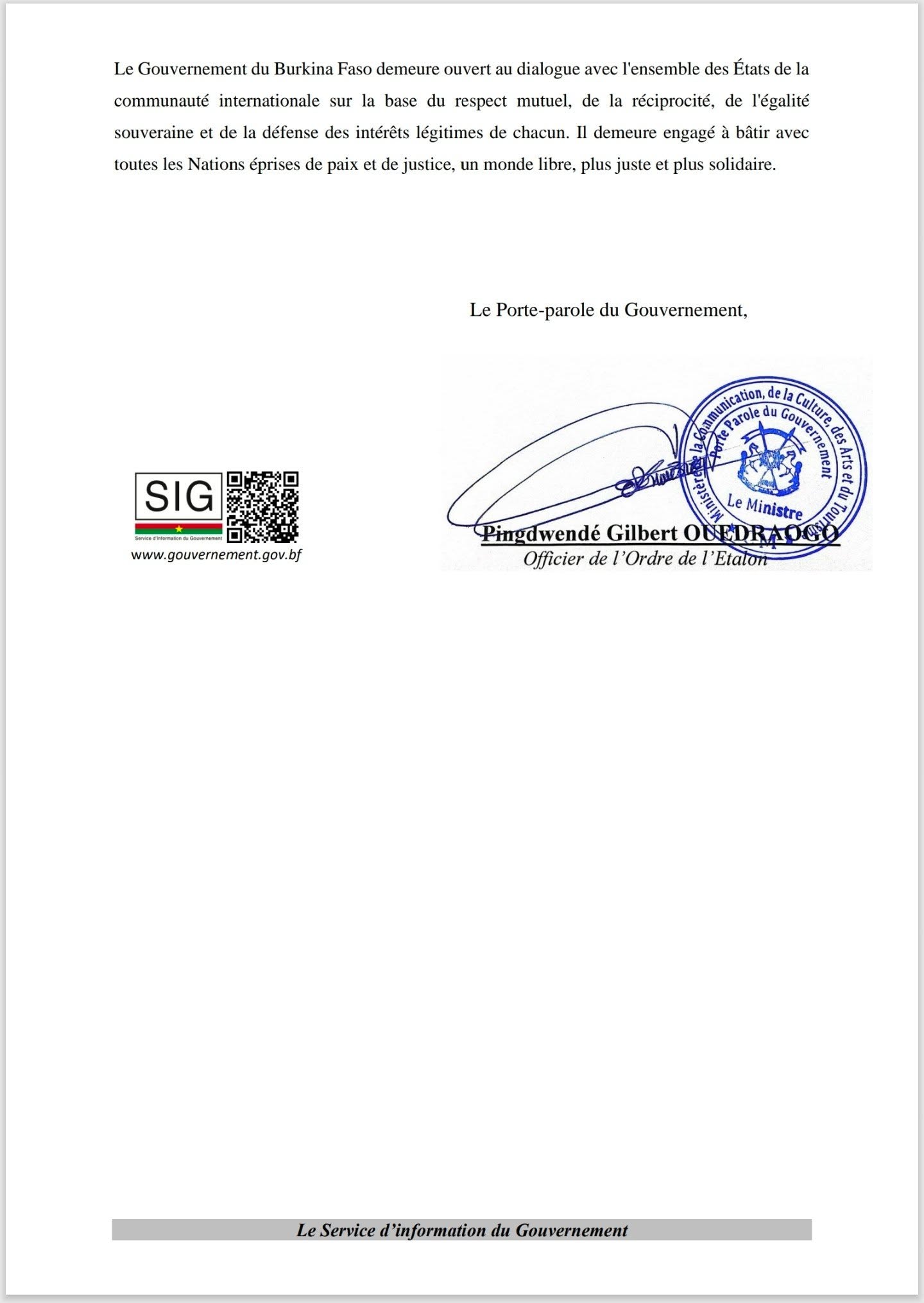 Le Burkina Faso annonce «rompre ses relations diplomatiques» avec la France