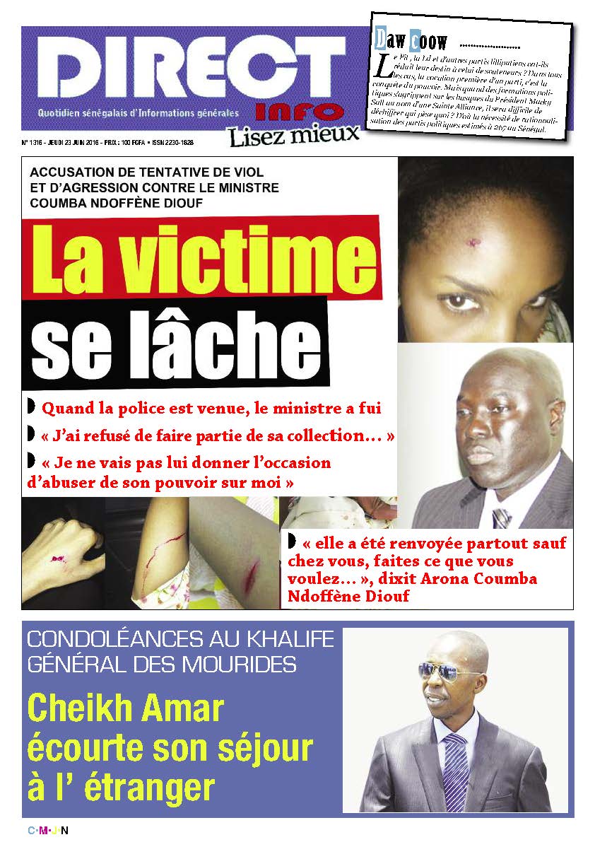Accusation de tentative de viol et d'agression contre le ministre Arona C. Ndoffène Diouf : La victime se lâche