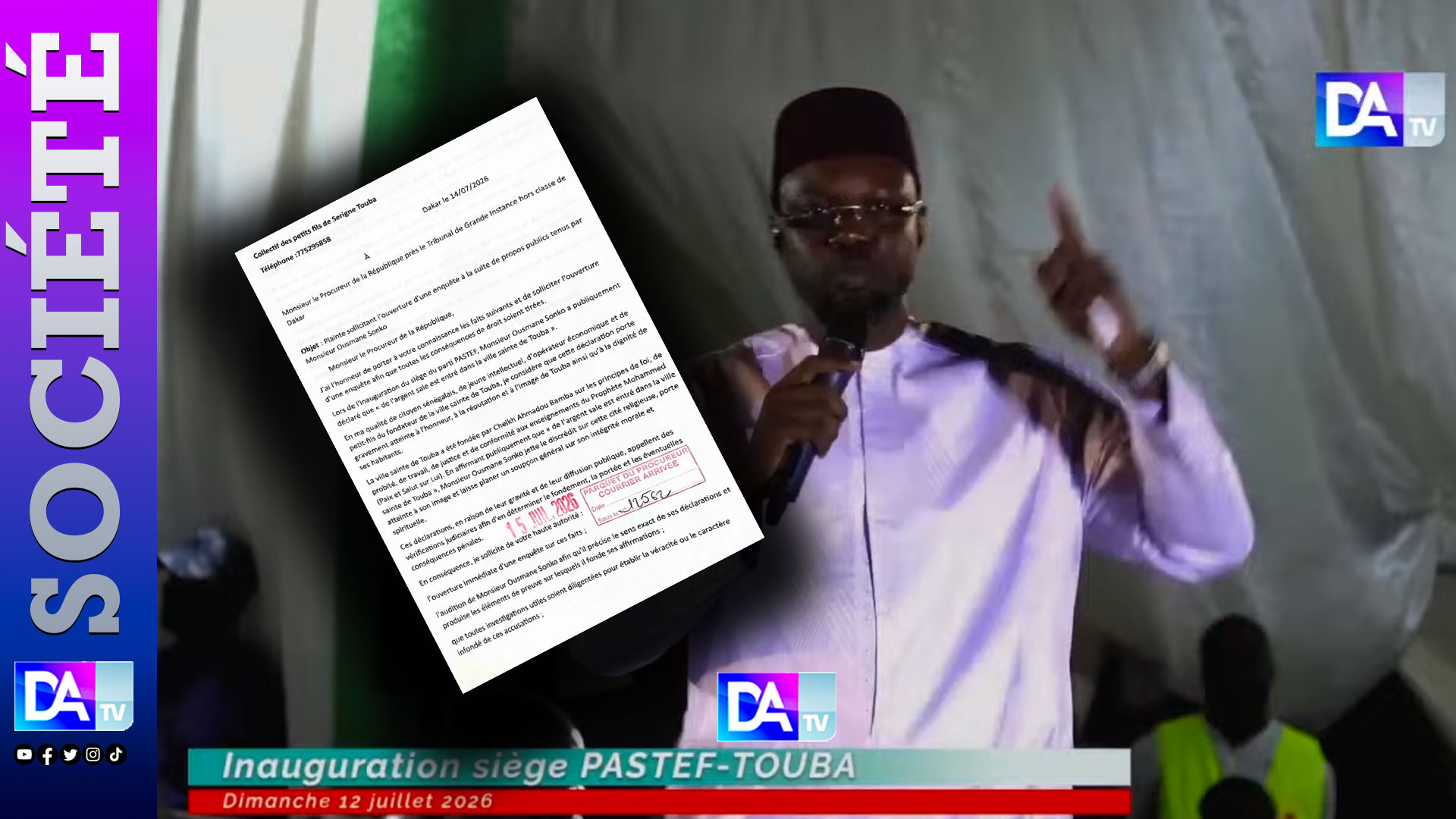 Propos sur « l’argent sale » à Touba : une plainte déposée contre Ousmane Sonko au parquet de Dakar