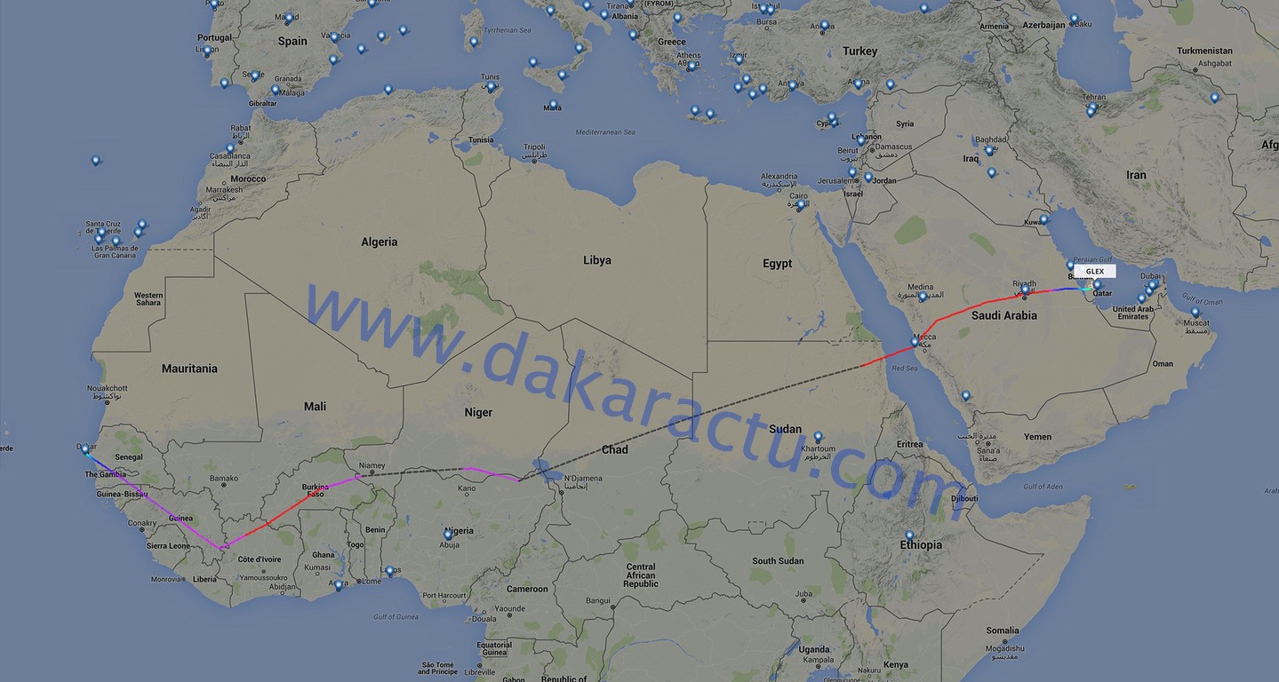 Exclusivité Dakaractu : Karim vient d’arriver au Qatar à 12h58mn GMT, voici les détails de son vol Dakar-Doha