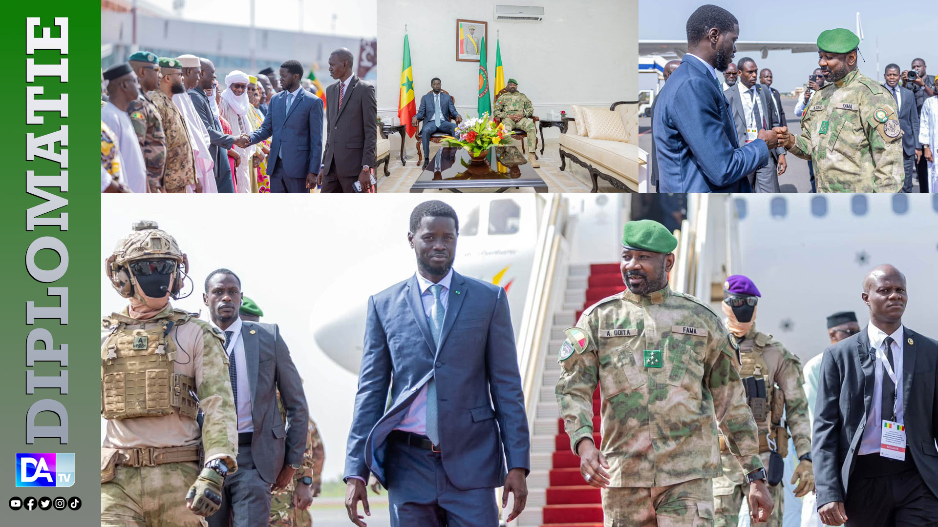 Diplomatie : Bassirou Diomaye Faye accueilli par Assimi Goïta pour une visite de travail et de solidarité au Mali