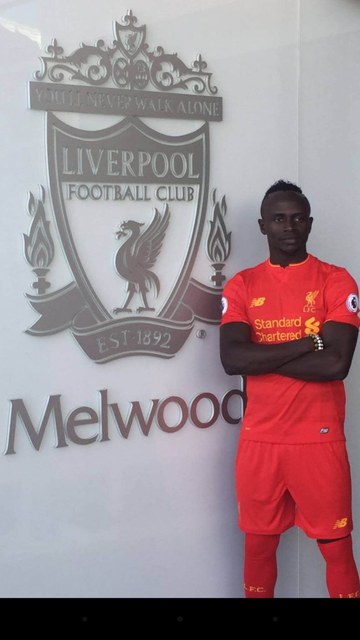 La première photo de Sadio Mané sous le maillot de Liverpool