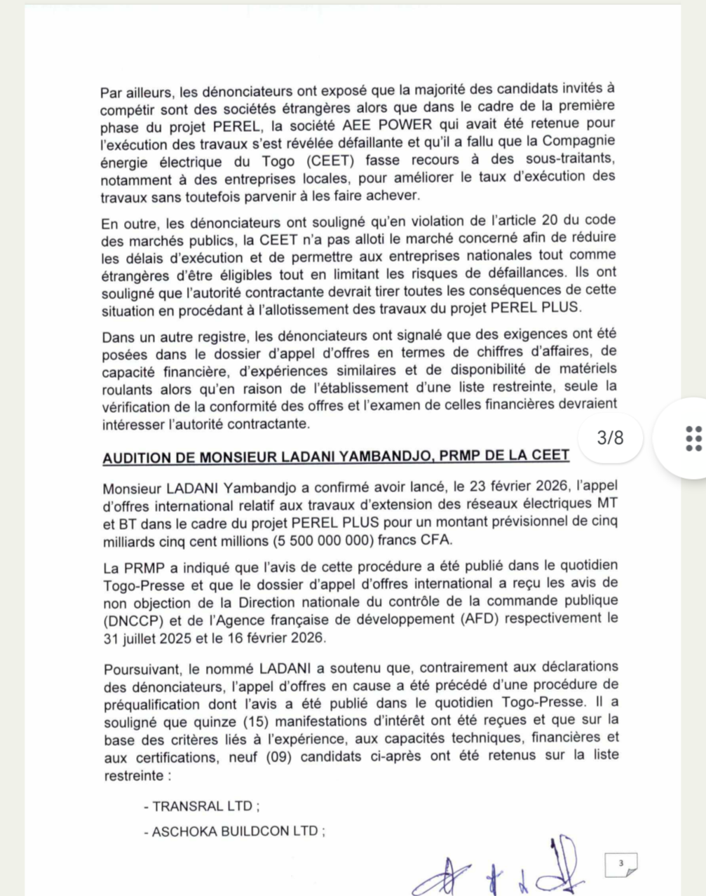 Après le Sénégal, AEE Power confrontée à ses manquements au Togo