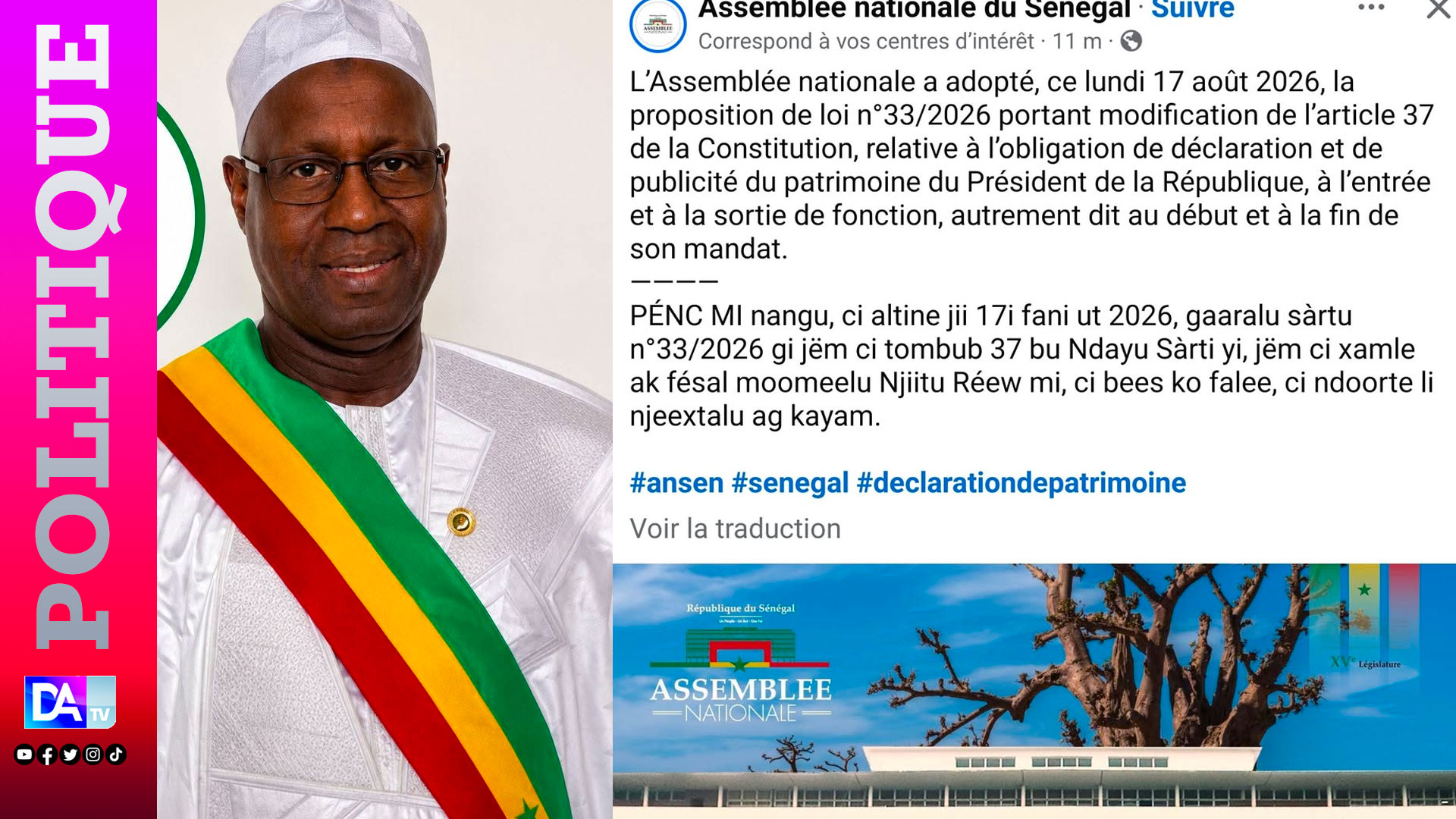 Langues nationales à l’Assemblée : Abdou Karim Sall dénonce une « dérive » et met en garde contre le risque de divisions