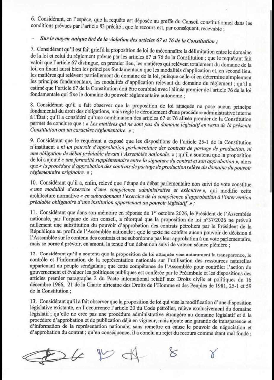 Code pétrolier : Le Conseil constitutionnel déclare irrecevable la proposition de loi n° 37/2026