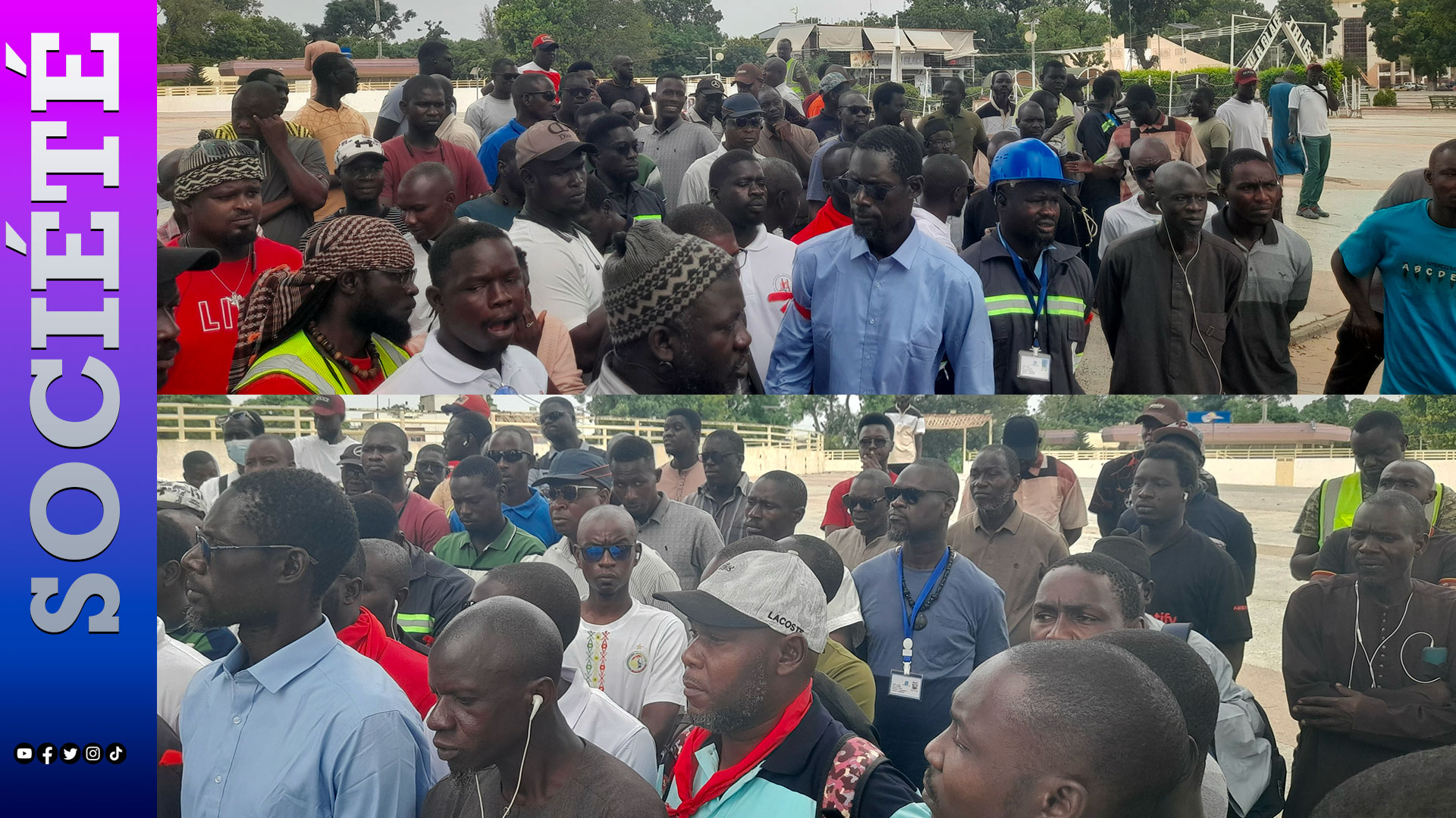 Sit-in à Thiès: les travailleurs des ciments du Sahel arborent des brassards rouges et interpellent l'État