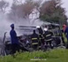 BUS EN FEU - Choc meurtrier entre un bus et un camion transportant du sable à hauteur de Ndiama Fall