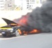 Incendie sur la Route de l'Aéroport LSS : un taxi complètement réduit en cendres...
