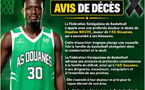 Basket -Nécrologie : Le joueur de l'AS Douanes, Doudou Ndoye succombe à ses blessures...
