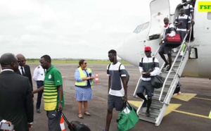 CAN 2017 : L'arrivée des Lions du Sénégal à Bongoville 