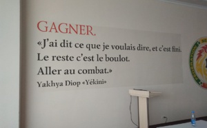 KALUGA (RUSSIE : quelques messages floqués sur les murs de l'hôtel des Lions du Sénégal