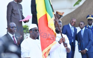 Les images de la cérémonie de remise de Drapeau aux Lions du Sénégal par le president Macky Sall
