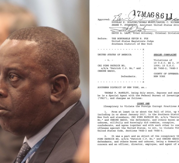 GADIO ARRÊTÉ AUX ETATS-UNIS - Le Sénégalais empêtré dans une affaire de corruption d'officiels Africains de haut rang, de blanchiment d'argent international... Son fils dans le coup. (DOCUMENT)