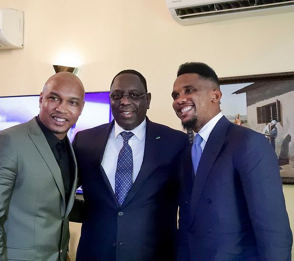 PRESTATION DE SERMENT DE GEORGES WEAH : Le Président Macky Sall pose avec El hadj Ousseynou Diouf et Samuel Eto'o
