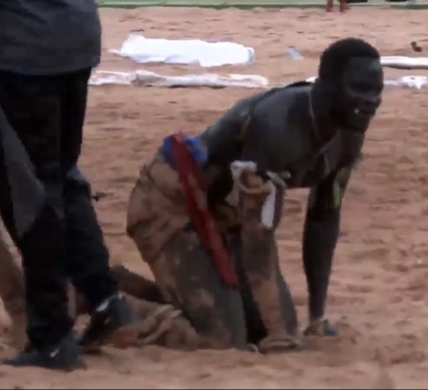 Lutte / Domou Dangou met Feu Rouge K.O