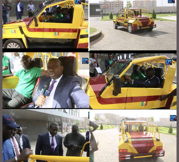 Made in Sénégal : Après avoir fait le trajet Ziguinchor – Dakar à bord de la voiture qu’il a lui-même construite, Alioune Badara Fall présente son joyau au ministre Oumar Youm