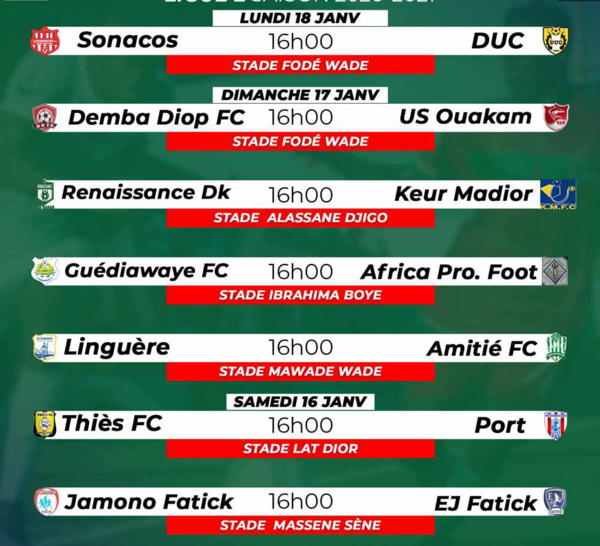 Ligue 2 - Le programme de la 3e journée : Le derby Fatickois à l’affiche, Keur Madior en route vers la passe de « 3 »…