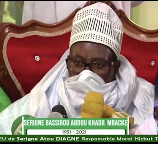 (VIDÉO À TOUBA) -  Vibrant hommage de Cheikh Bass Abdou Khadre Mbacké à Serigne Atou Diagne.
