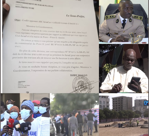 Litige foncier entre l’ASC Jaraaf et le collectif Amitié 2 : Rebondissement dans l’affaire, le chantier provisoirement arrêté, une enquête diligentée par le sous-préfet, Djiby Diallo.