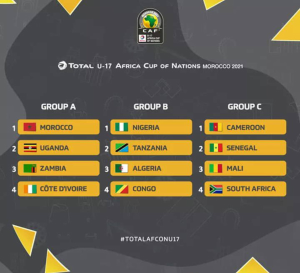 CAN U17 : Les Lionceaux dans la poule C en compagnie du Mali, du Cameroun et de l'Afrique du Sud.