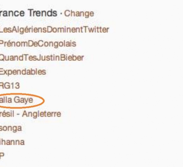 Balla GAYE 2 dans le top 10 sur TWITTER