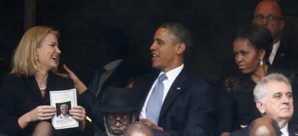Barack Obama et Helle Thorning-Schmidt : le regard noir de Michelle !