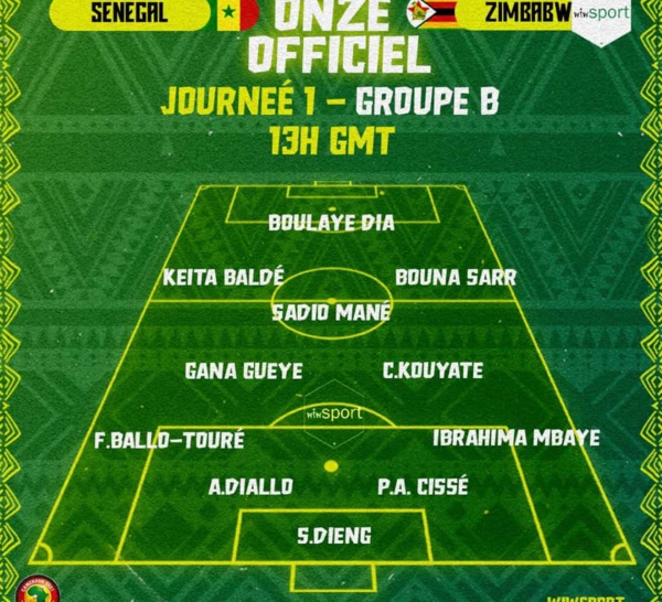 Sénégal vs Zimbabwe : Voici le onze officiel des lions...