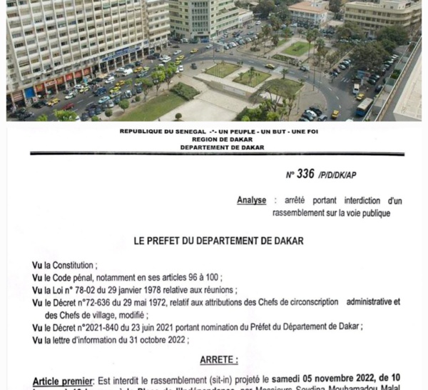 Marche pour la libération « des détenus politiques » : Le préfet de Dakar interdit la manifestation du collectif prévue ce samedi.