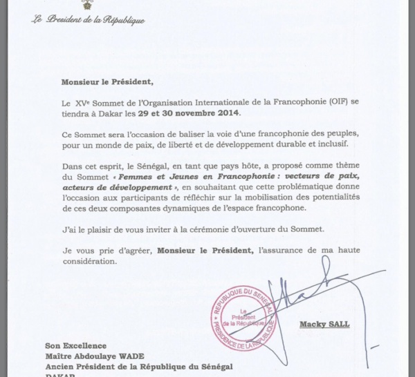 L'invitation du Président Macky Sall à Maître Abdoulaye Wade
