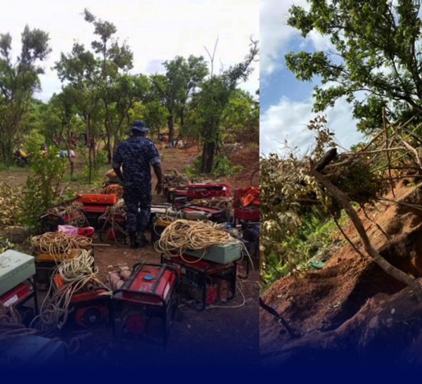 Kedougou: un site d'orpaillage clandestin démantelé à Mako.