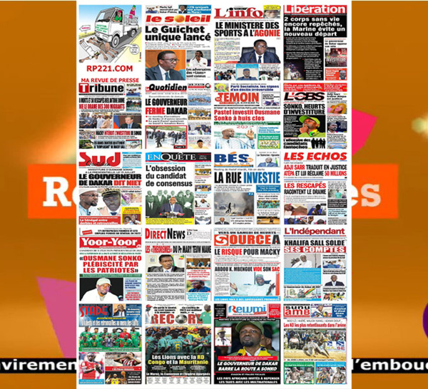 Revue des titres à la UNE des journaux de ce vendredi 14 juillet… (Wolof)