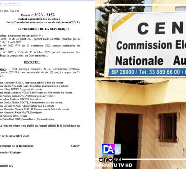 CENA: La liste des 12 nouveaux membres nommés pour un mandat de 6 ans.