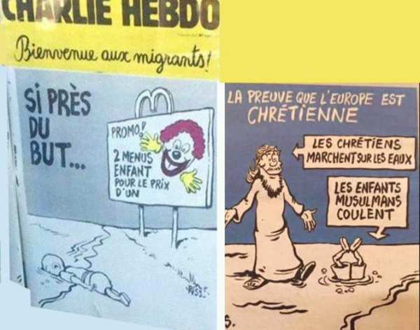 Les dessins de Charlie Hebdo sur la mort du petit Aylan scandalisent à l'étranger